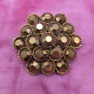 784.  Vintage Gold-Toned Honeycomb Brooch